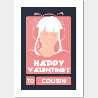 Gilrs in Happy Valentines Day to Cousin Posters and Art